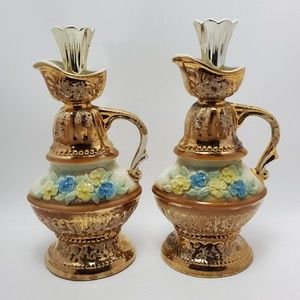 Vintage 1976 Titan Executive Jim Beam Regal China Liquor Decanter Pitcher Gold